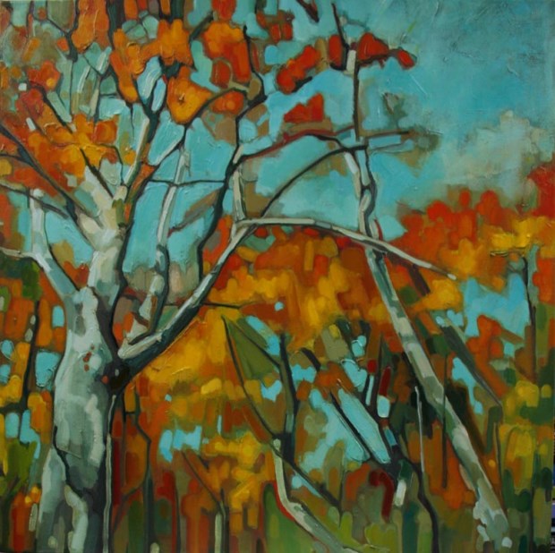 Autumn Trees at Castell Coch II - 80cm x 80cm