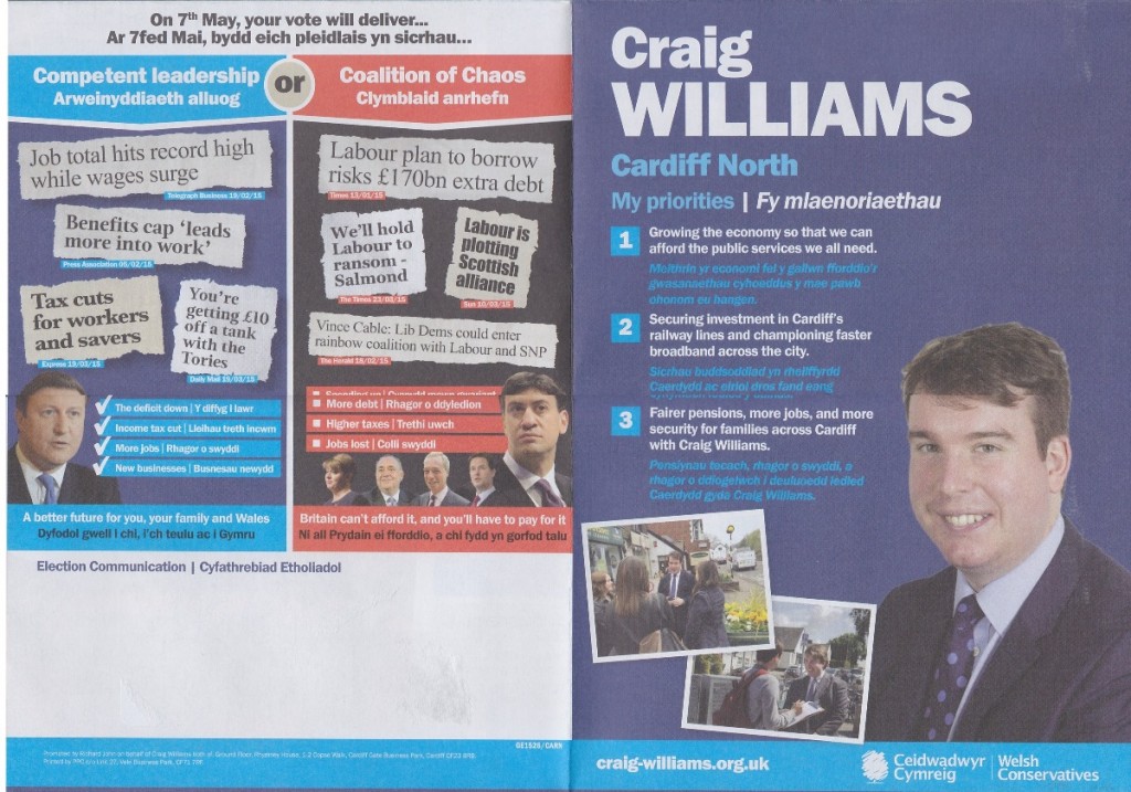 Craig Williams election leaflet