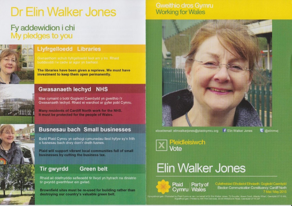 Elin Walker Jones election leaflet