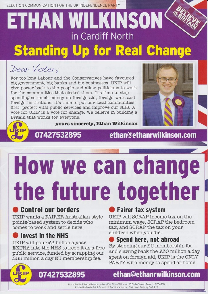 Ethan Wilkinson election leaflet