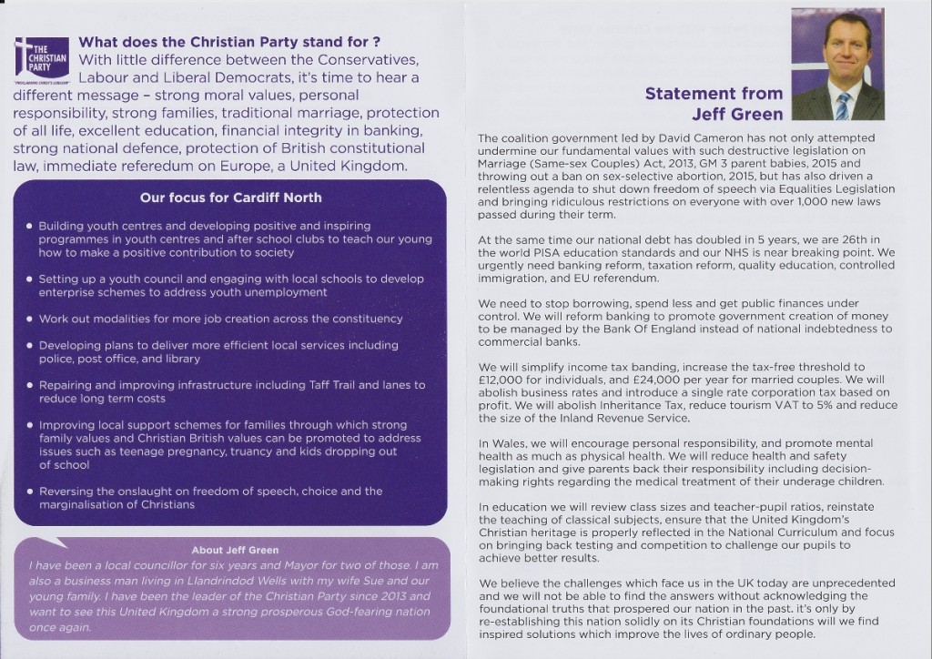Jeff Green election leaflet