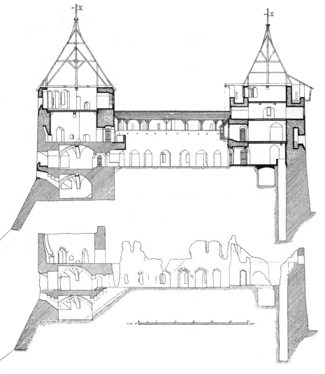 The frontispiece drawing from Burges's original Castell Coch proposal, 1874
