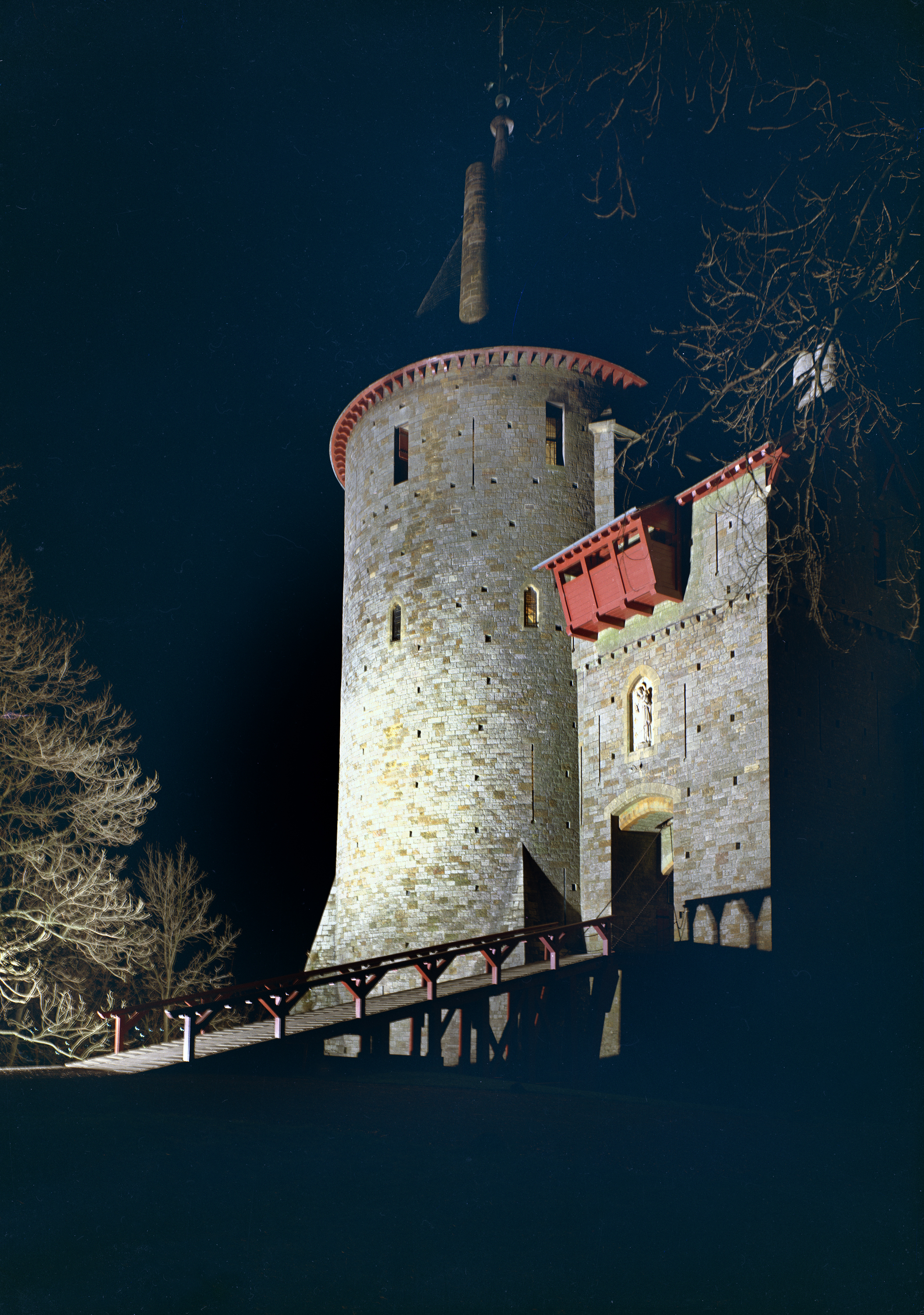 View of Castell Coch at night, 1974