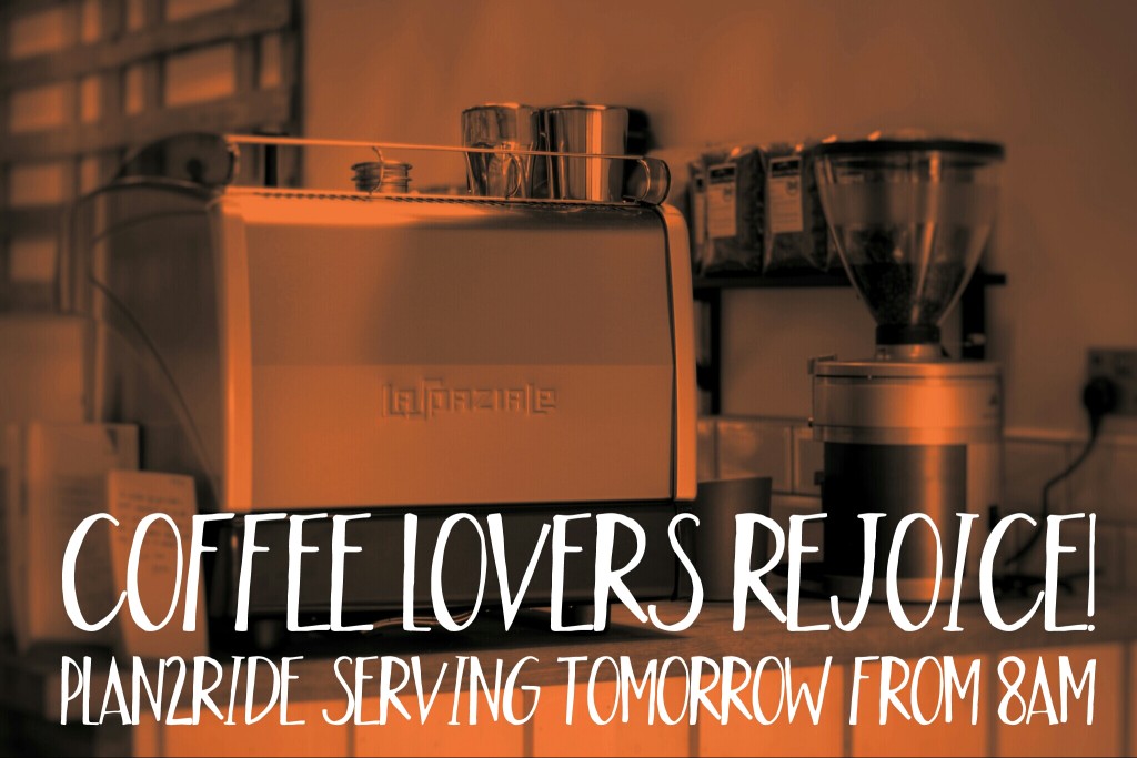 plan2ride coffee lovers rejoice poster