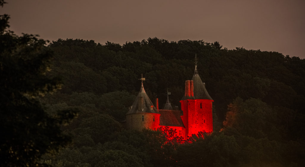 Castell Coch photographed from near Ty-Nant Road, Morganstown