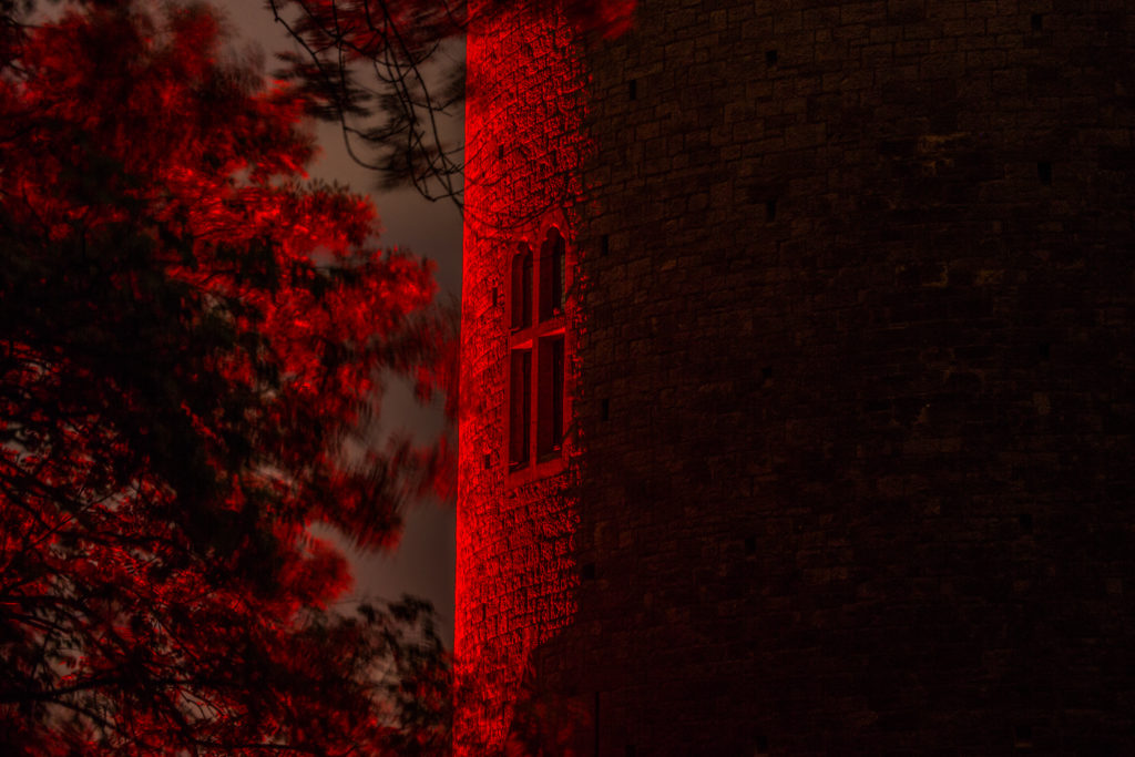 A closeup of one of the towers of Castell Coch
