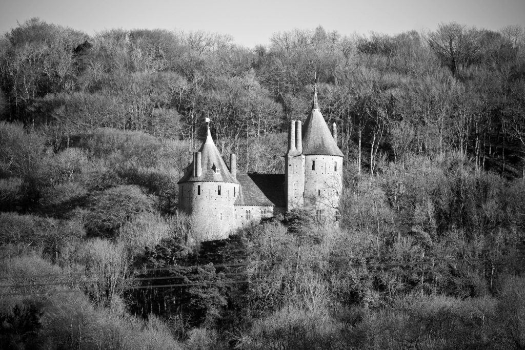 Castell Coch black and white by Nick Russill