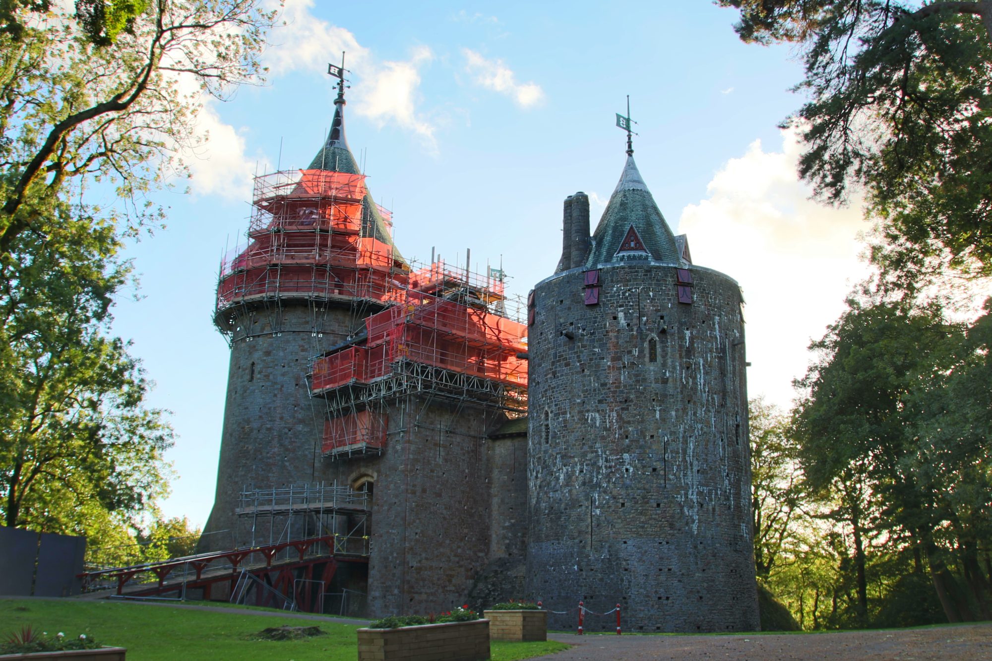 Castell Coch with scaffolding