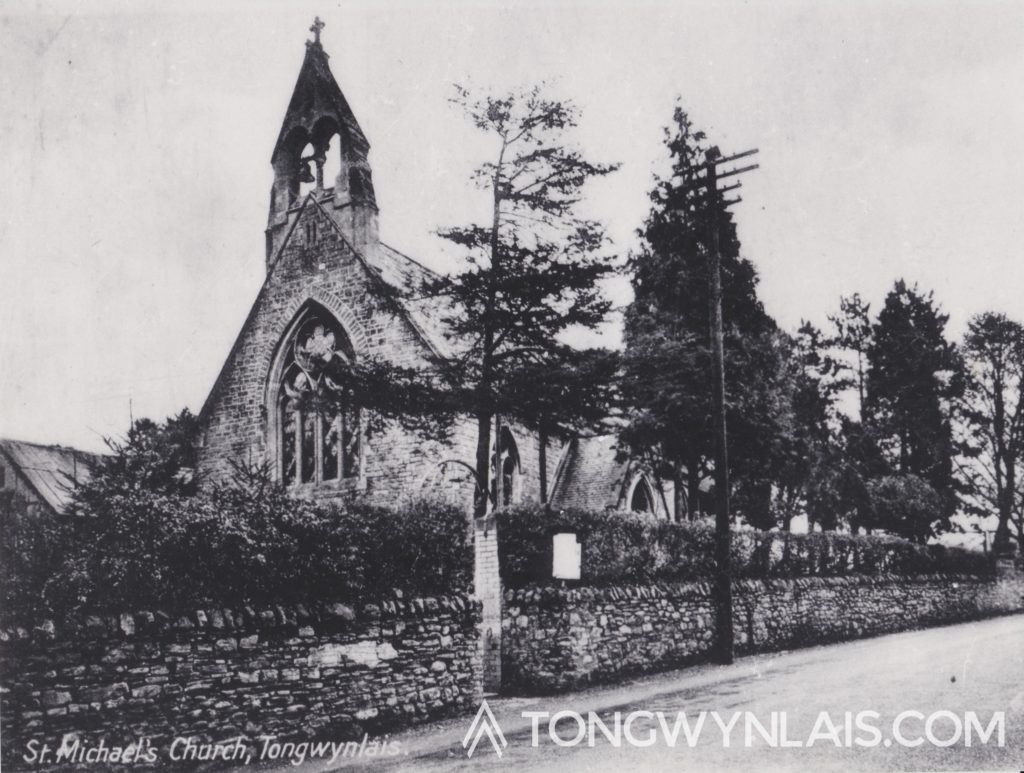 Old photo of St Michael's Church, Tongwynlais.