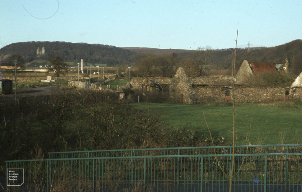 Barn of Forest Farm. Castell Coch from Taff Foot Bridge by Radyr. 5th December 1982.