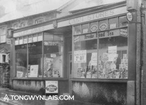 Old photo of shop on Mill Road, Tongwynlais