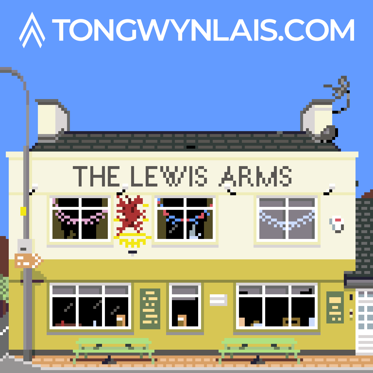 Pixel art illustration of The Lewis Arms