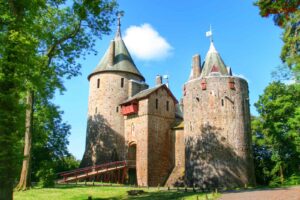 Castell Coch with a blue sky