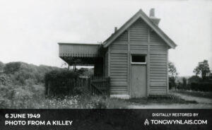 Black and white photo of Tongwynlais railway station in 1949