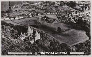 Old postcard with aerial photo of Castell Coch and Tongwynlais village