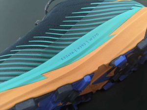 Close up detail of HOKA Torrent 2 trail running shoe
