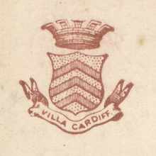Villa Cardiff coat of arms from Moseley 2nds v Cardiff Reserves 1903