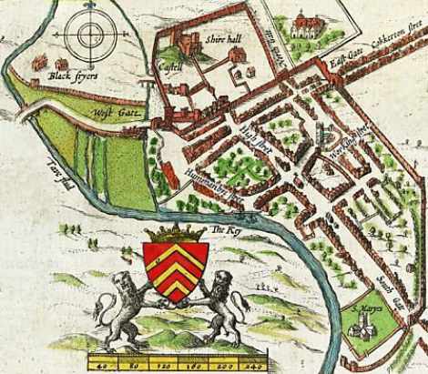 John Speed map of Cardiff 1610