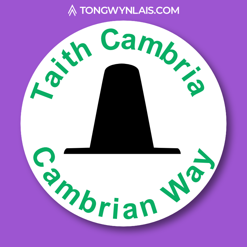 Illustration of a trail sign featuring the Cambrian Way